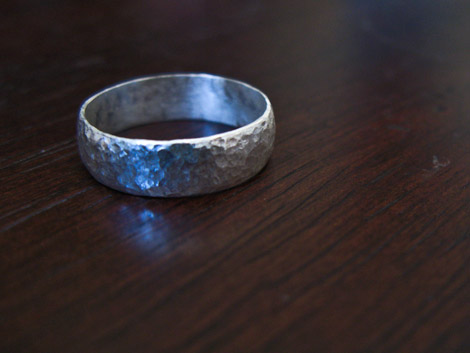 Handmade Ring, Dented for Texture!